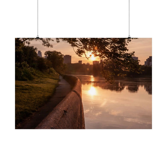 SLT City Centric Poster- Mississippi Sunset Wide Matte Horizontal Poster - StarLuxeTrend