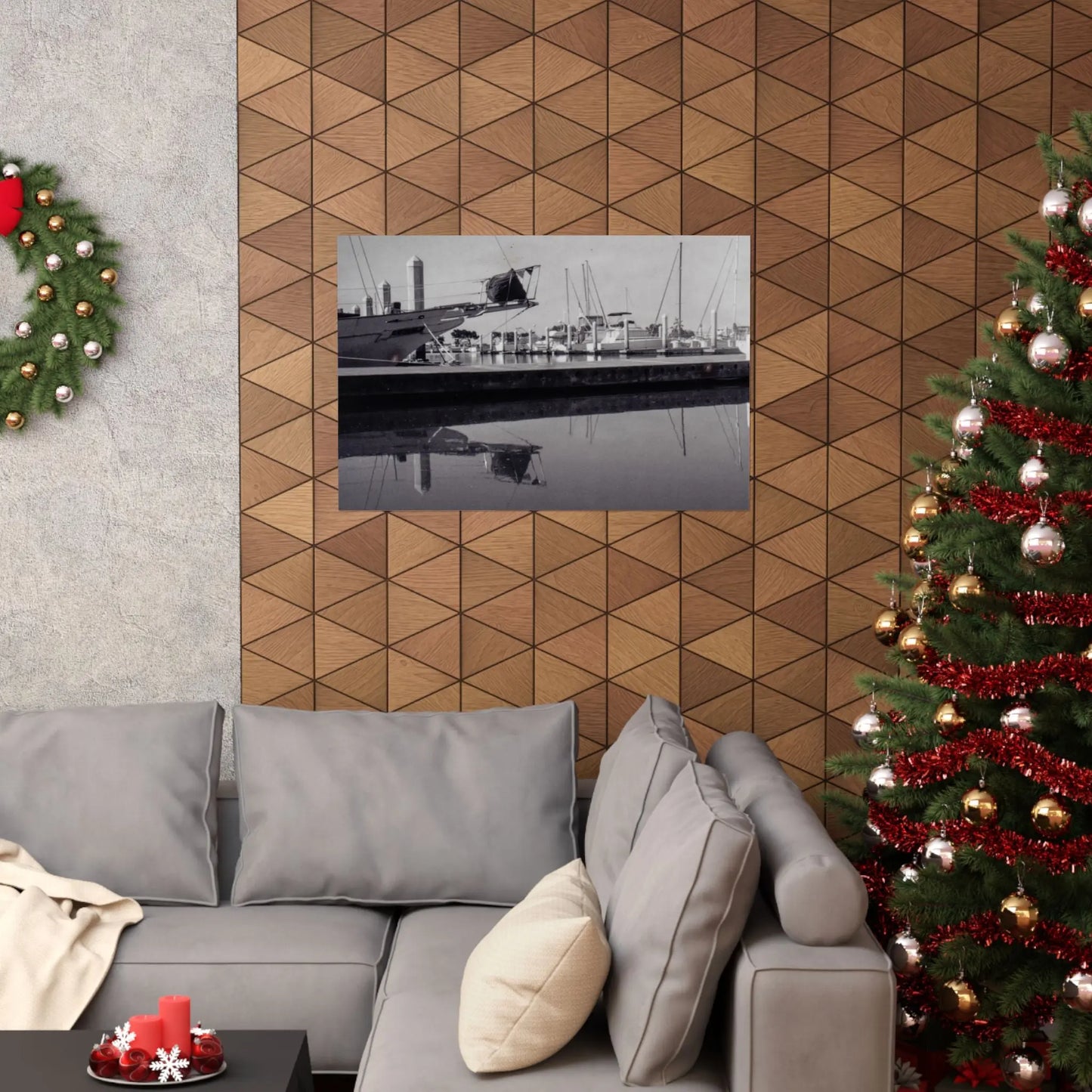 San Francisco Bay Boat Dock, Polaroid Print - Matte Horizontal Posters 36x24 & 20x16 - StarLuxeTrend