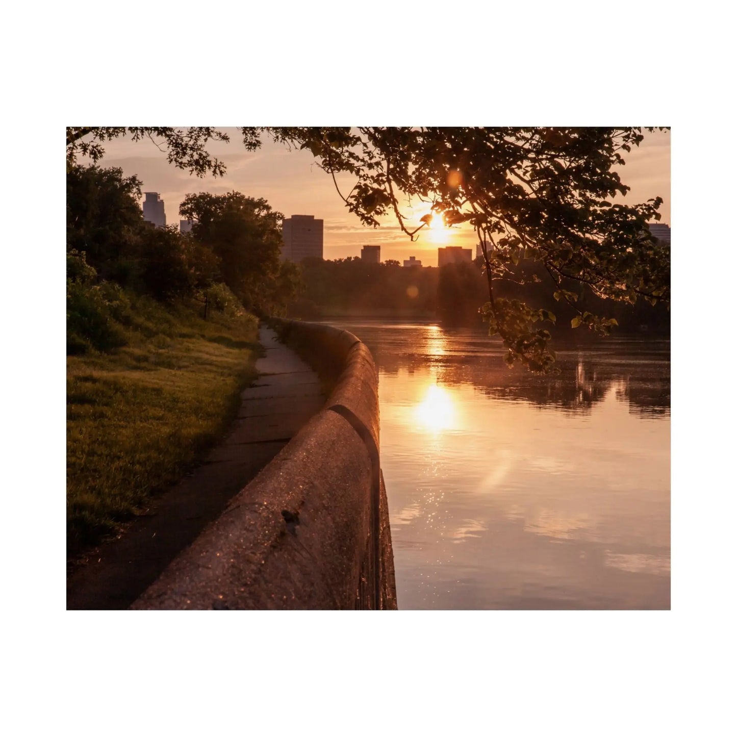 SLT City Centric Poster- Mississippi Sunset Wide Matte Horizontal Poster - StarLuxeTrend