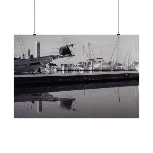 San Francisco Bay Boat Dock, Polaroid Print - Matte Horizontal Posters 36x24 & 20x16 - StarLuxeTrend