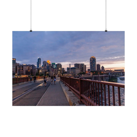 SLT Nicollet Ave Bridge Downtown Minneapolis - Matte Horizontal Posters - StarLuxeTrend