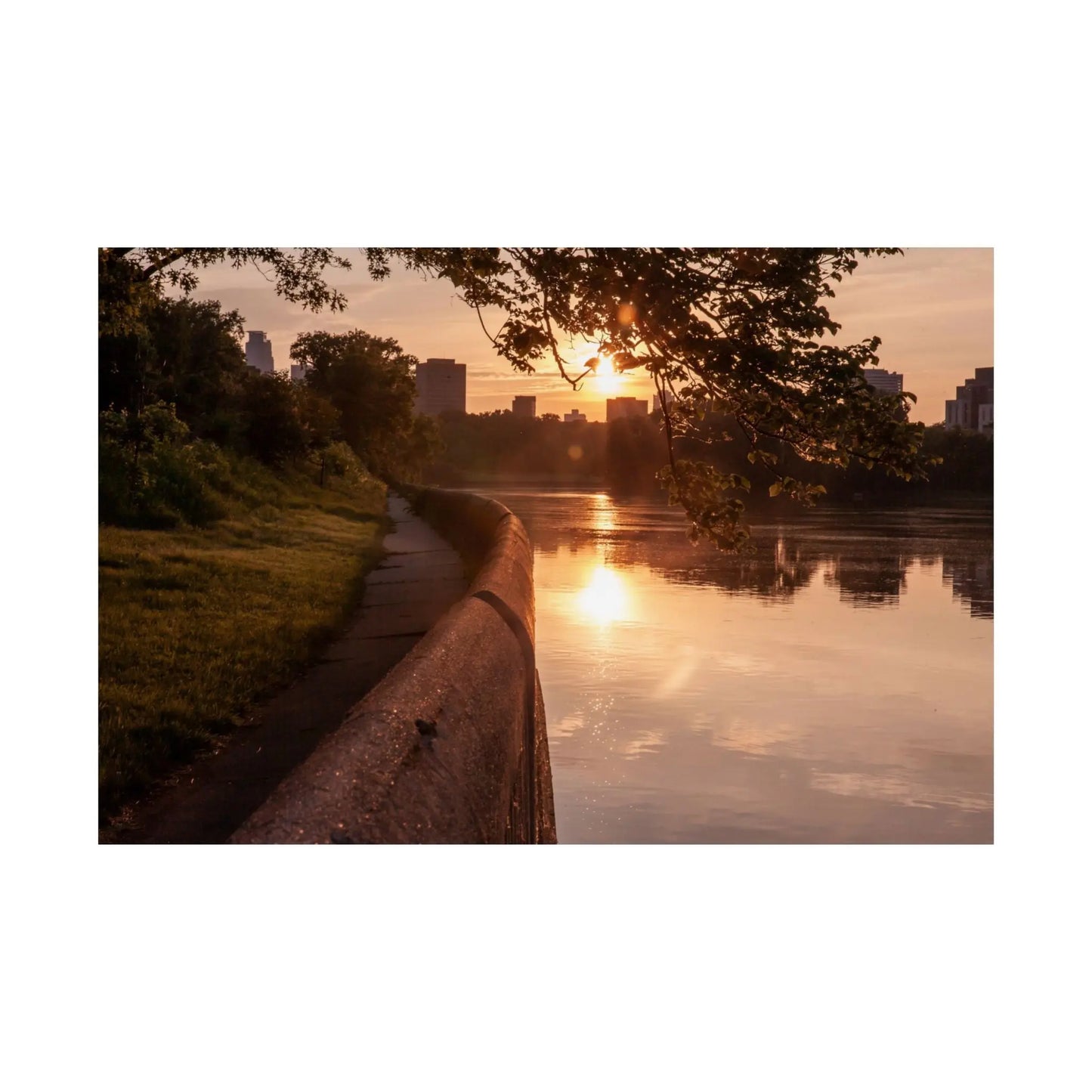 SLT City Centric Poster- Mississippi Sunset Wide Matte Horizontal Poster - StarLuxeTrend