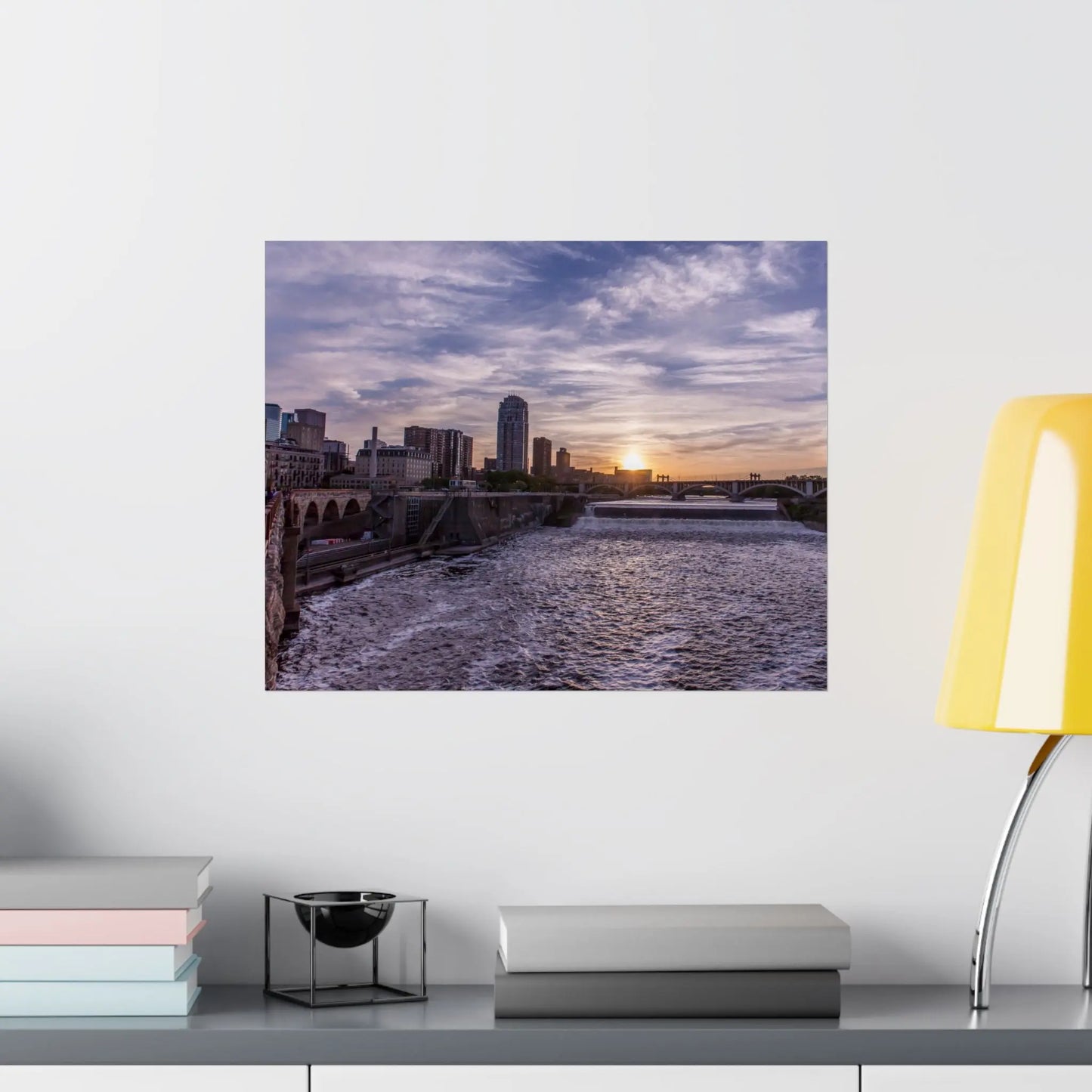 Mississippi River Downtown Minneapolis - Matte Horizontal Posters 36x24 & 20x16 Poster Prints - StarLuxeTrend