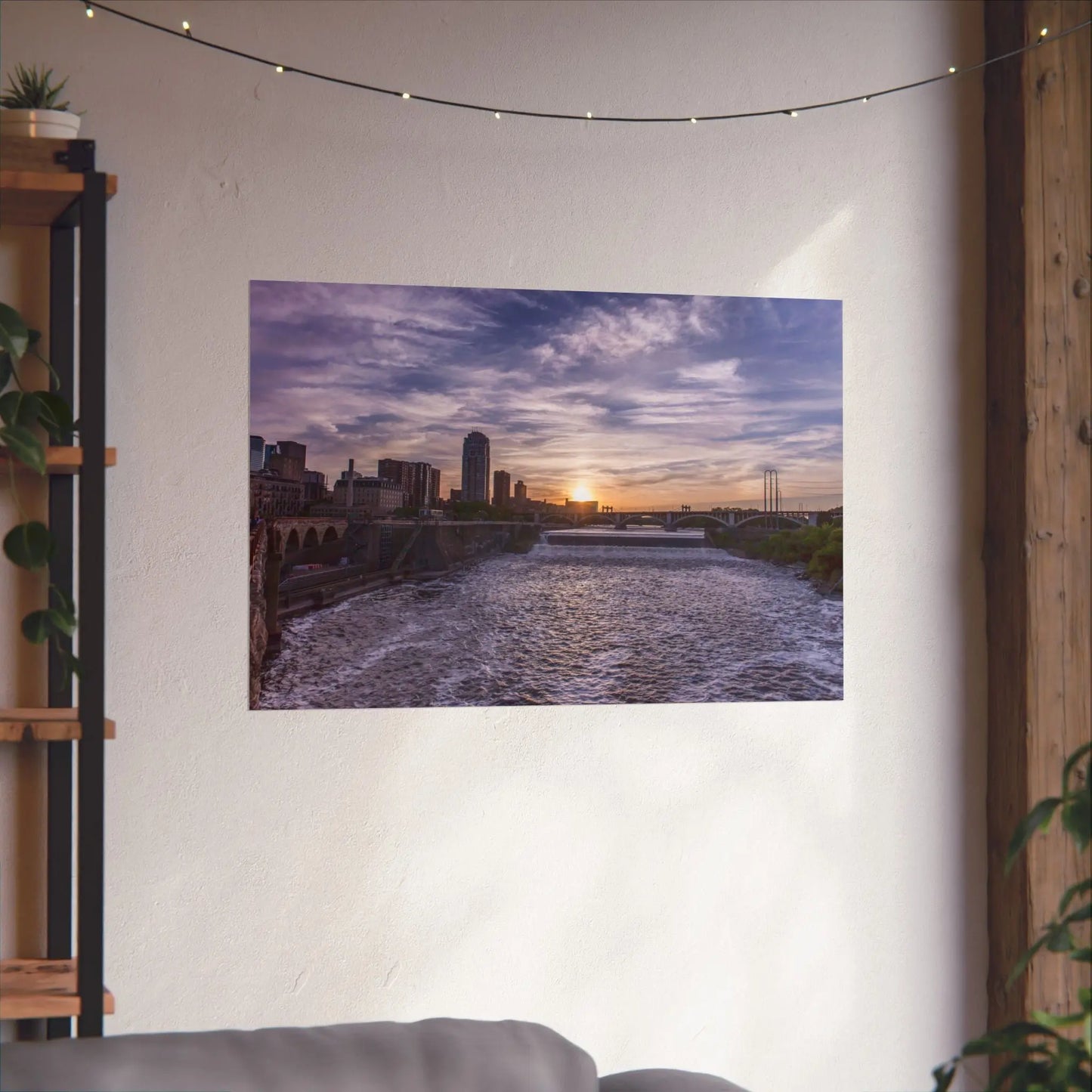 Mississippi River Downtown Minneapolis - Matte Horizontal Posters 36x24 & 20x16 Poster Prints - StarLuxeTrend
