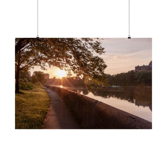 SLT- Mississippi River Sunset City Centric Matte Design - StarLuxeTrend