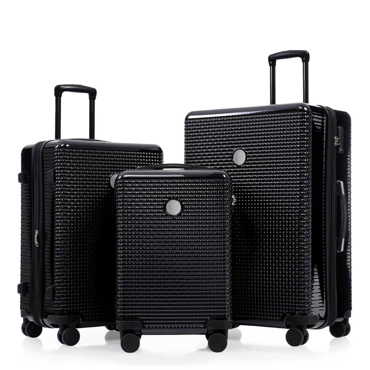 3 Piece Set Of Hard Shell Suitcases With Wheels, Light Expandable Travel Suitcase With TSA Lock, Carry-On, Checked Luggage,20 Inches, 24 Inches, 28 Inches - StarLuxeTrend