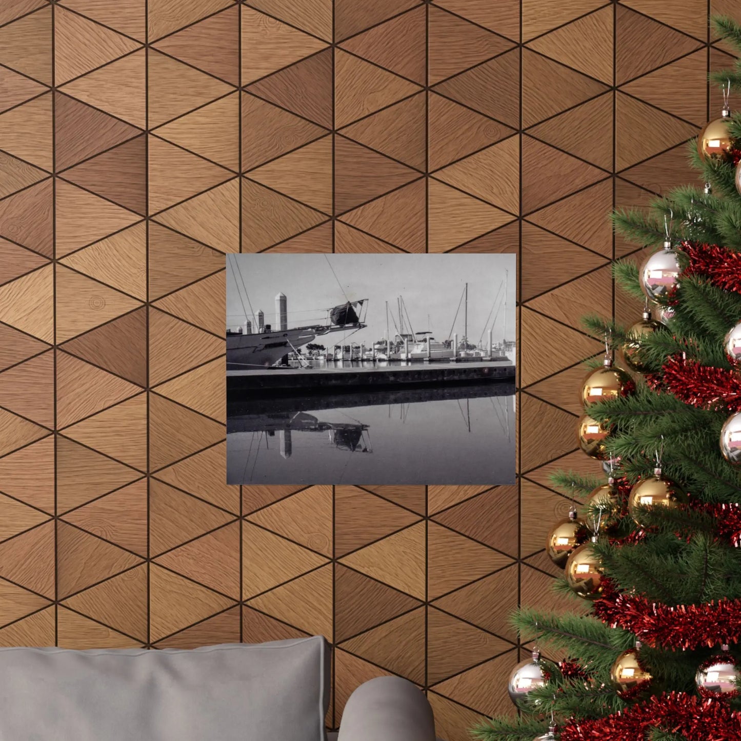 San Francisco Bay Boat Dock, Polaroid Print - Matte Horizontal Posters 36x24 & 20x16 - StarLuxeTrend