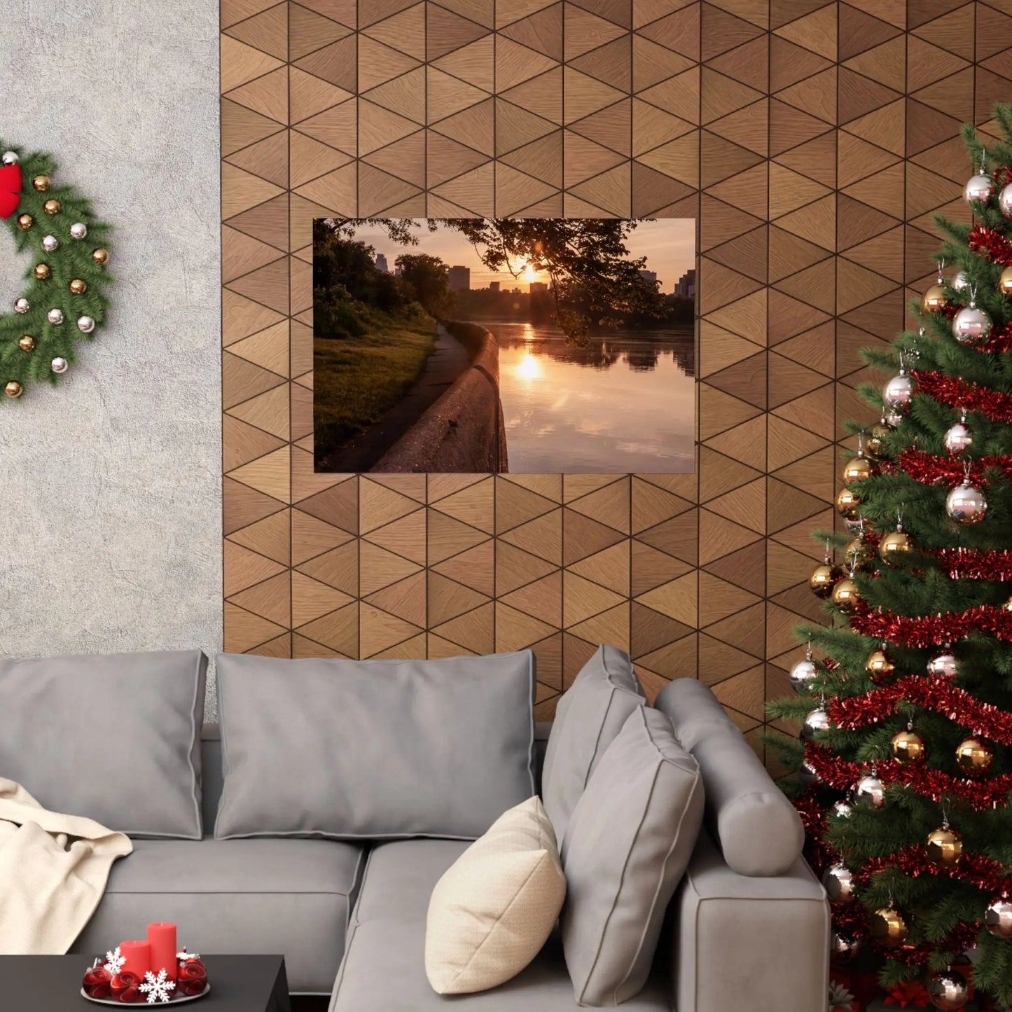 SLT City Centric Poster- Mississippi Sunset Wide Matte Horizontal Poster - StarLuxeTrend