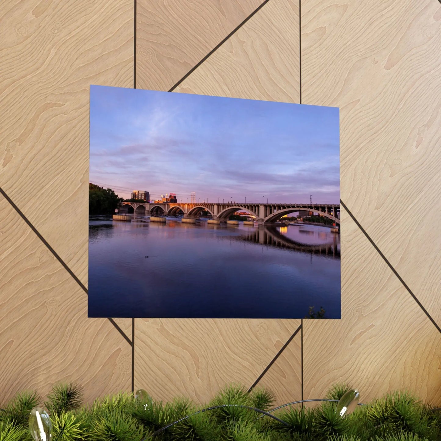 SLT Cityscape Posters- City Centric Mississippi River at Night - Matte Horizontal Posters 36x24 & 20x16 - StarLuxeTrend