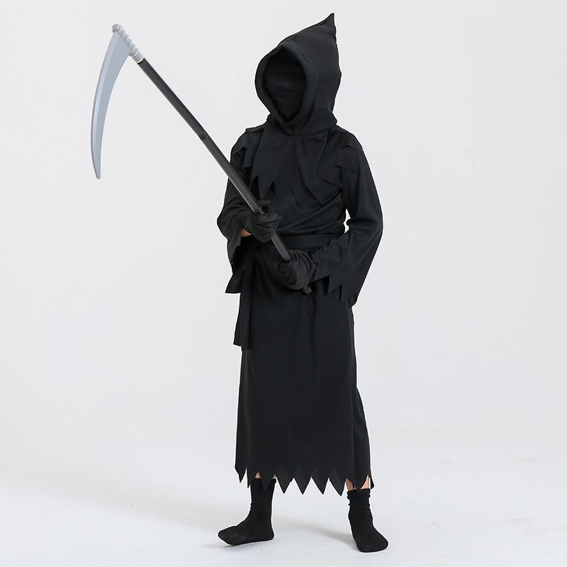 Kids Scary Death Costume with Sickle & Glasses – Halloween Outfit for Boys & Girls