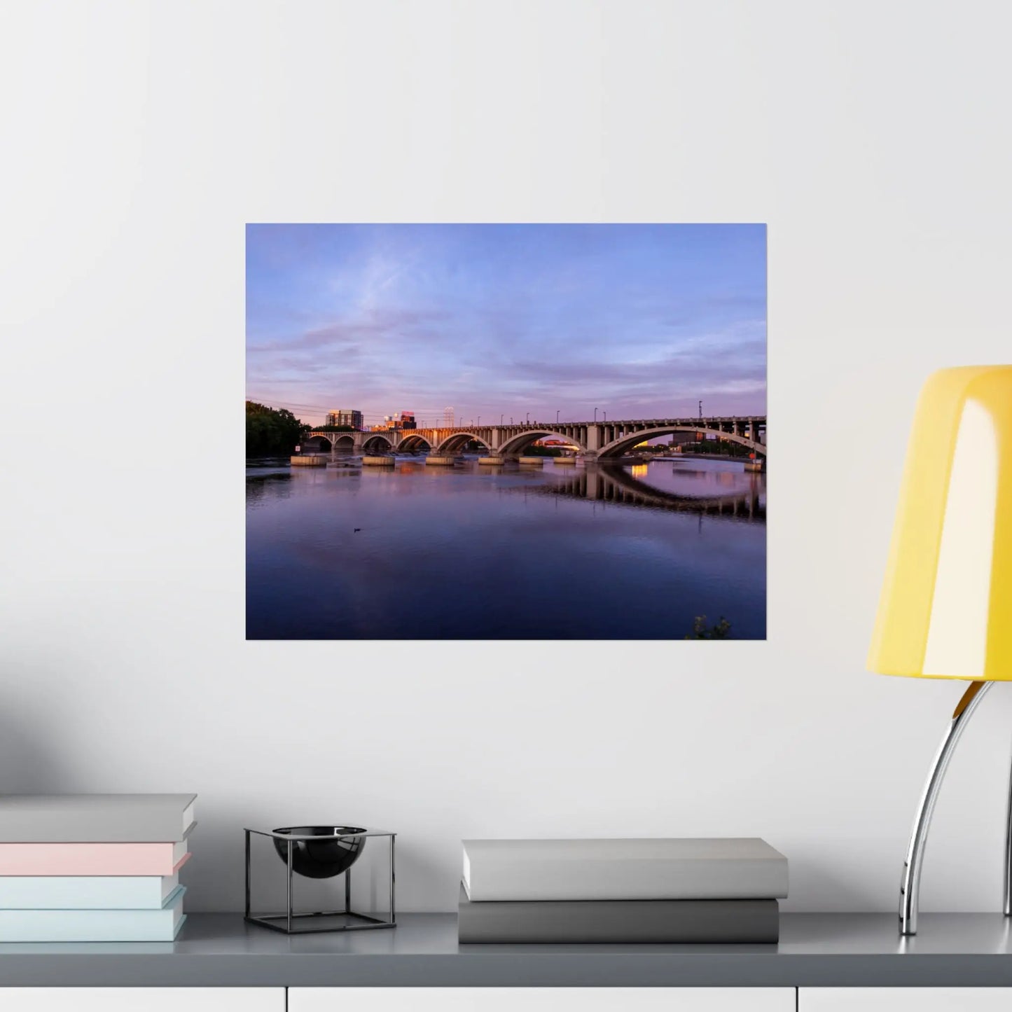 SLT Cityscape Posters- City Centric Mississippi River at Night - Matte Horizontal Posters 36x24 & 20x16 - StarLuxeTrend