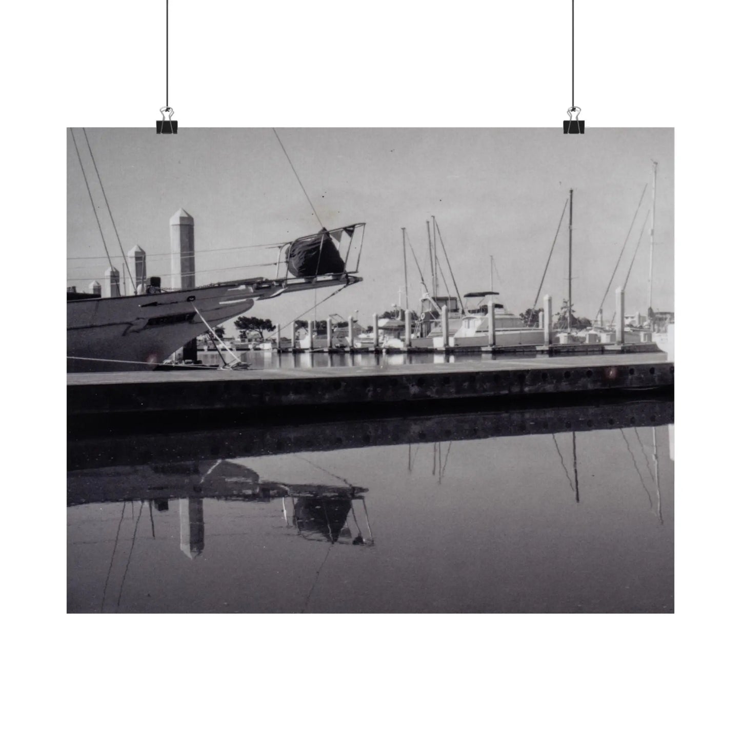San Francisco Bay Boat Dock, Polaroid Print - Matte Horizontal Posters 36x24 & 20x16 - StarLuxeTrend