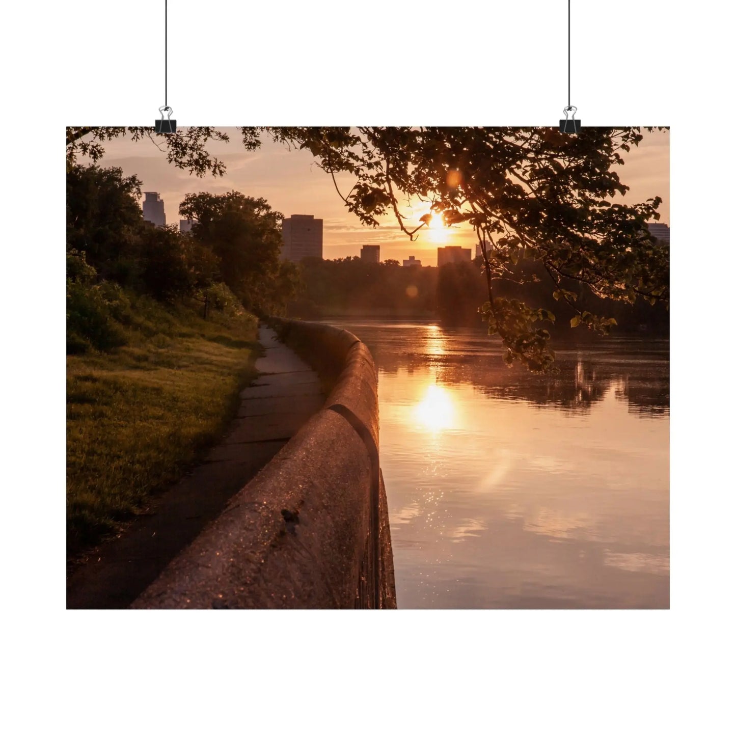 SLT City Centric Poster- Mississippi Sunset Wide Matte Horizontal Poster - StarLuxeTrend