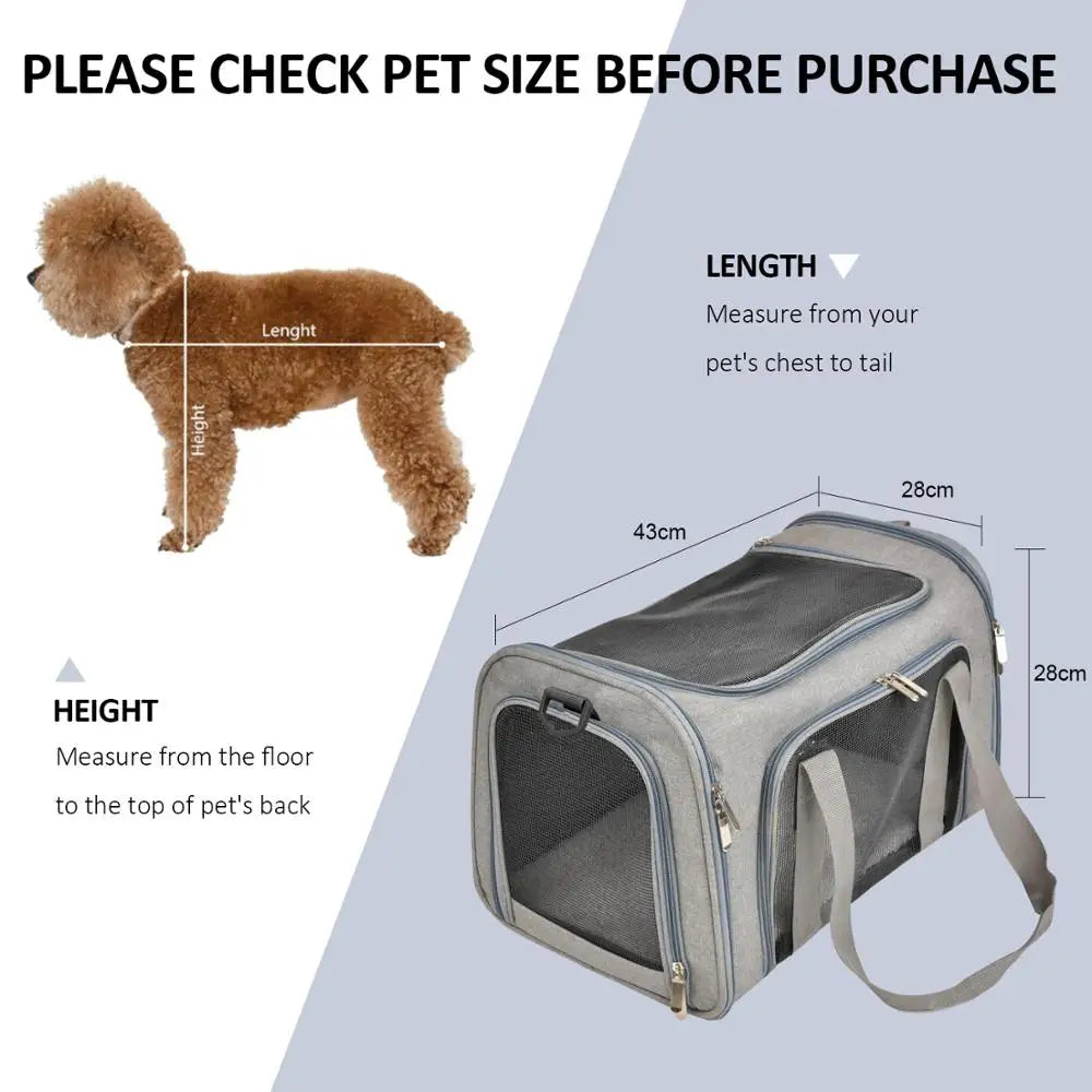 Airline-Approved Pet Carrier – Soft-Sided Dog & Cat Travel Bag with Breathable Mesh & Fleece Pad – Waterproof, Durable & Comfortable for Small Pets - StarLuxeTrend