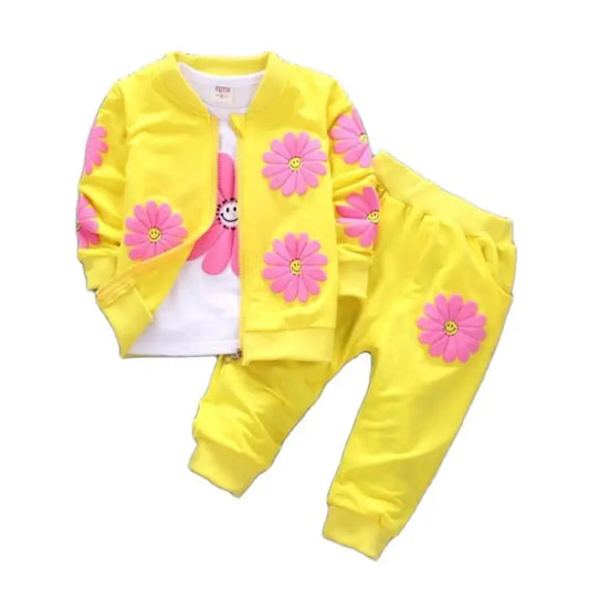 3-Piece Spring Outfit Set for Toddlers – Cotton Printed Unisex Clothing Set for Ages 4-6Y