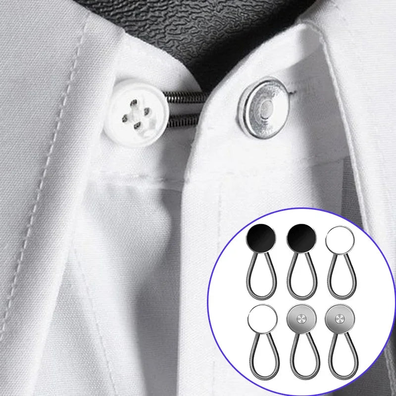 10MM Metal Elastic Collar & Waistband Extenders – Adjustable Button Expanders - StarLuxeTrend