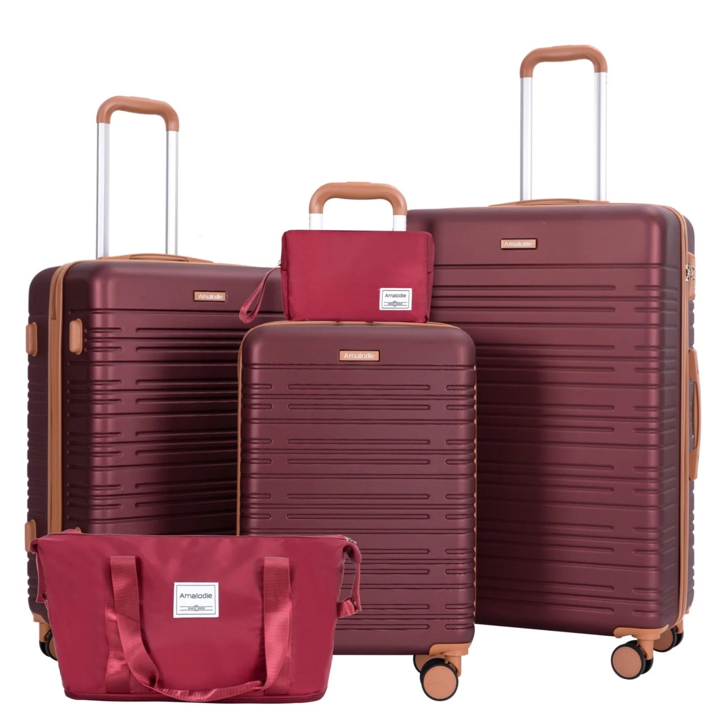 5-Piece Spinner Luggage Set with Travel Duffle Bag – TSA Lock, ABS Hard Shell StarLuxeTrend