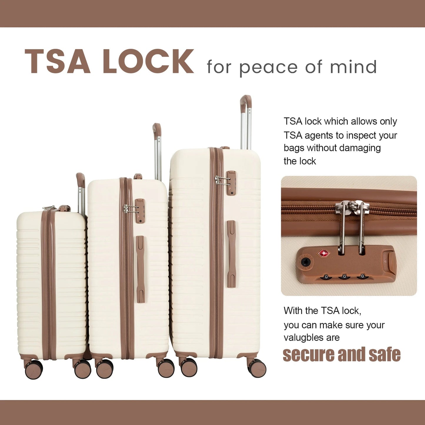 5-Piece Spinner Luggage Set with Travel Duffle Bag – TSA Lock, ABS Hard Shell StarLuxeTrend