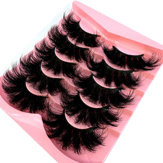 Fluffy Long 3D Faux Mink Lashes – Dramatic & Natural Volume False Eyelashes - StarLuxeTrend