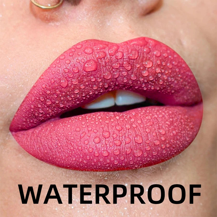 Matte Velvet Liquid Lipstick – 19 Waterproof Colors | Long-Lasting Nude, Red, Black Lip Gloss & Tint