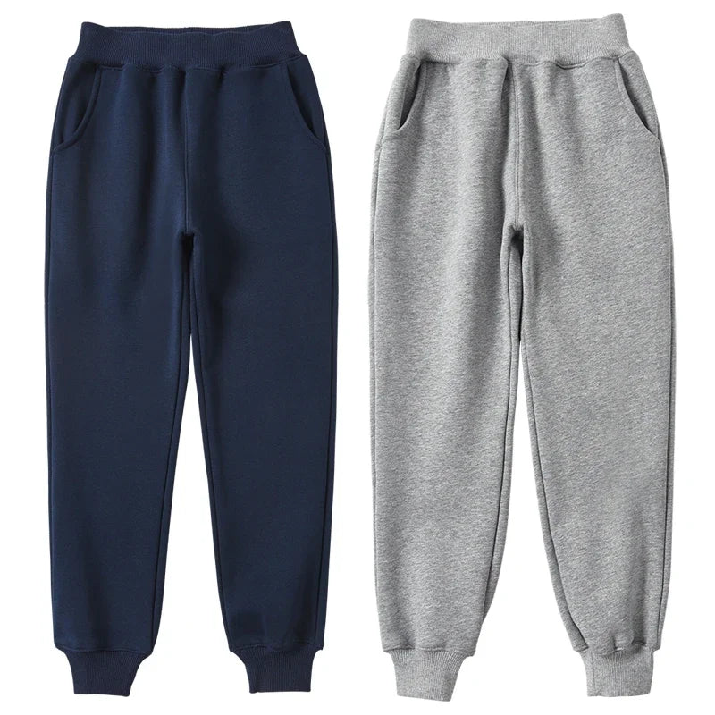 Unisex Kids' Cotton Straight-Leg Sport Pants – Comfortable Mid-Waist Joggers for Ages 7–13