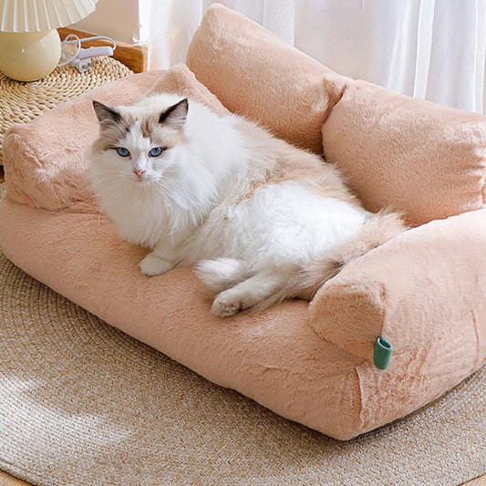 Luxury Plush Cat Bed Sofa – Winter Warm Pet Nest for Small & Medium Pets- Dogs & Cats – Ultra-Soft, Anti-Slip, Cozy & Comfortable Pet Sleeping Bed - StarLuxeTrend