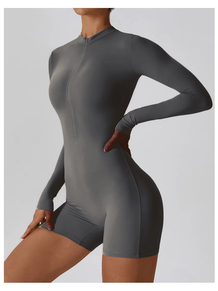 Women's Workout Zipper Jumpsuit - StarLuxeTrend