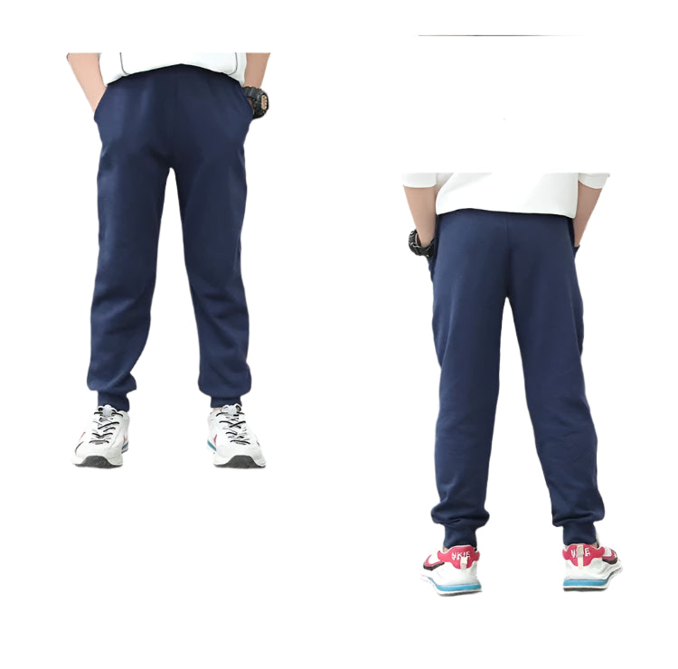 Unisex Kids' Cotton Straight-Leg Sport Pants – Comfortable Mid-Waist Joggers for Ages 7–13