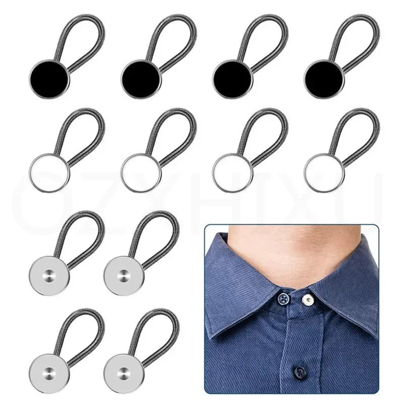 10MM Metal Elastic Collar & Waistband Extenders – Adjustable Button Expanders - StarLuxeTrend