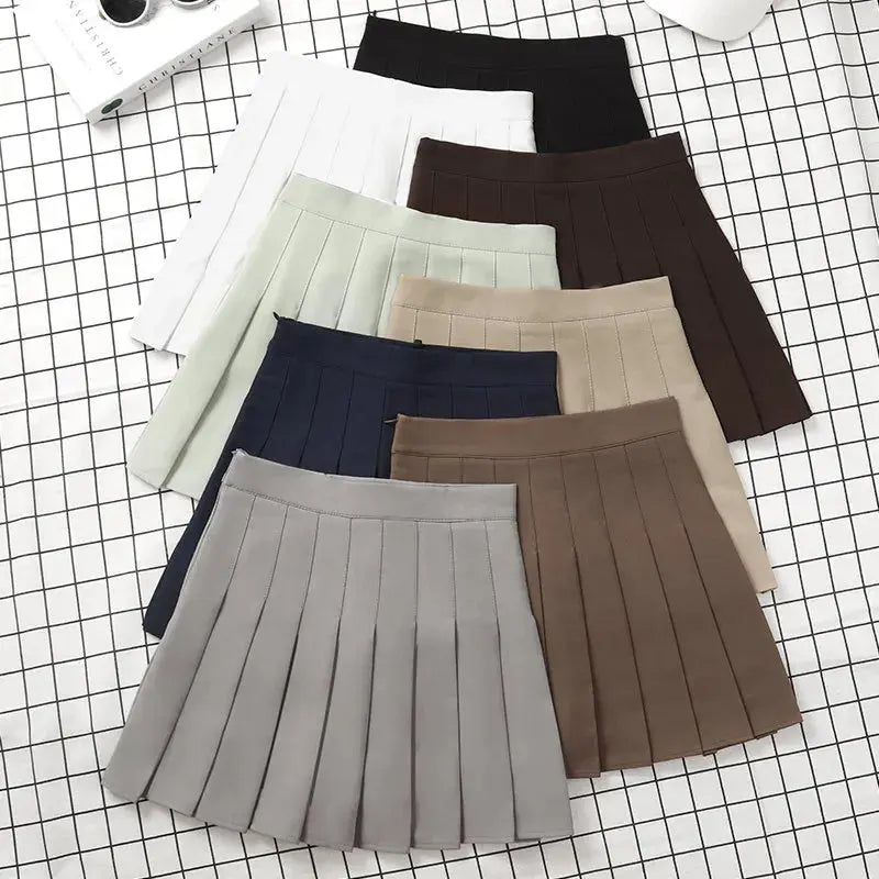Ladies 2022 Summer Clothes-Women's High Waist-Black Mini Pleated Skirt For School Girl Uniform - StarLuxeTrend