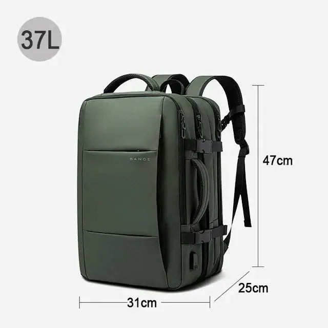 Men’s Business Laptop Backpack – 17.3” Expandable Waterproof Oxford Travel Bag with USB Charging Port – School & Work StarLuxeTrend