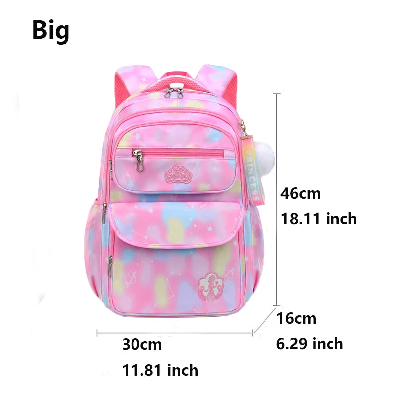 Cute Floral Girls School Backpack – Waterproof Lightweight Kids Bag for Ages 7-13 – Pastel Pink, Spacious, Comfortable & Durable
