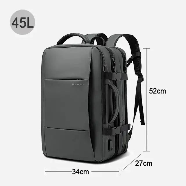 Men’s Business Laptop Backpack – 17.3” Expandable Waterproof Oxford Travel Bag with USB Charging Port – School & Work StarLuxeTrend