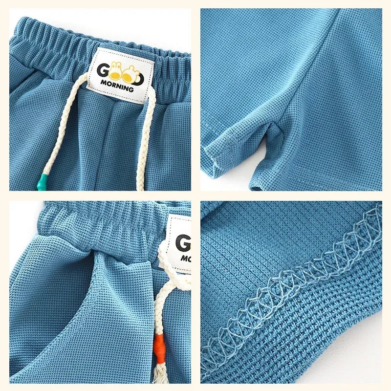 Boys Summer Casual Beach Shorts – Lightweight Candy Color Kids Elastic Waist Shorts with Pockets (2T–8T)