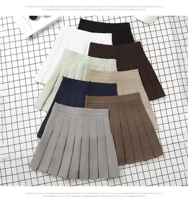 Ladies 2022 Summer Clothes-Women's High Waist-Black Mini Pleated Skirt For School Girl Uniform - StarLuxeTrend