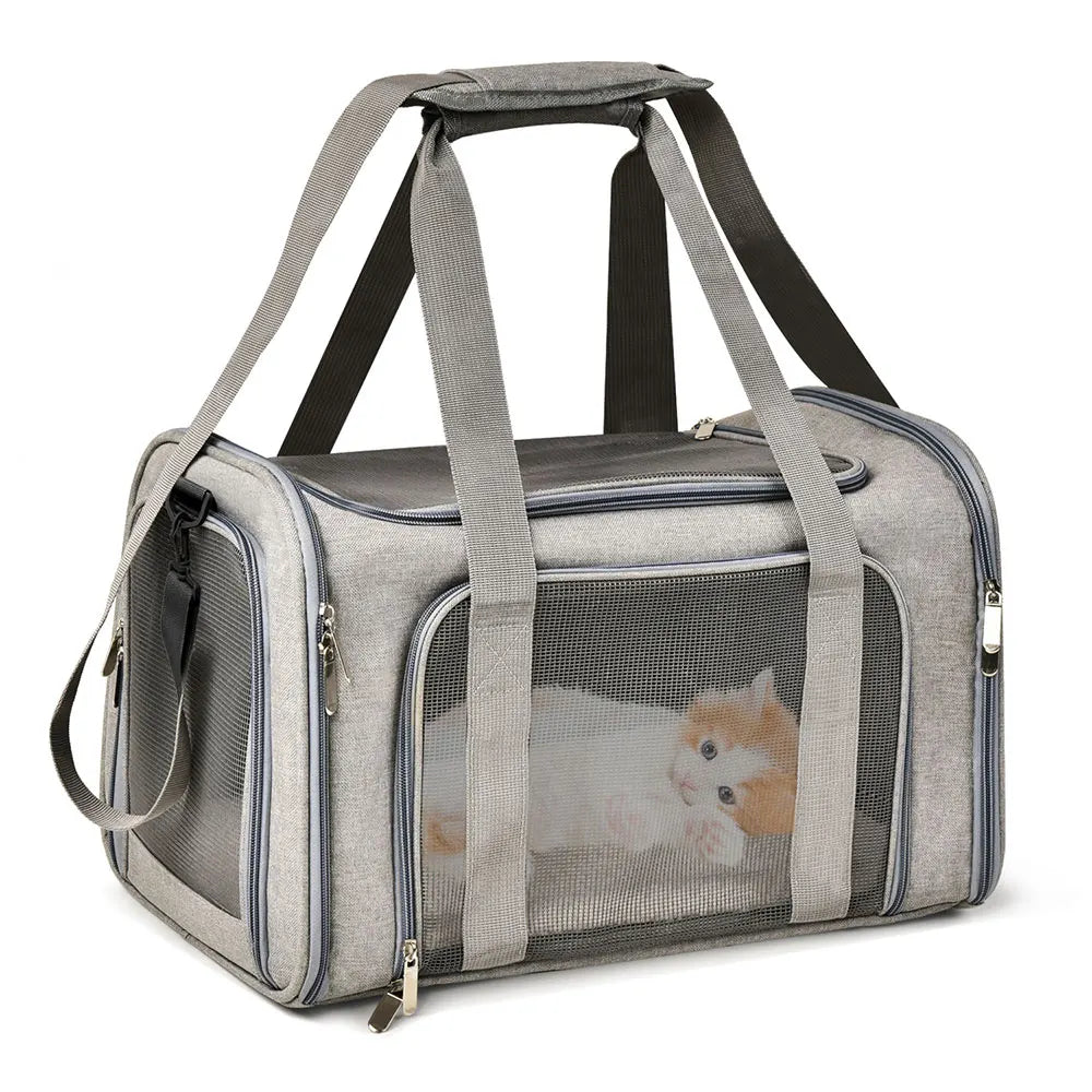 Airline-Approved Pet Carrier – Soft-Sided Dog & Cat Travel Bag with Breathable Mesh & Fleece Pad – Waterproof, Durable & Comfortable for Small Pets - StarLuxeTrend