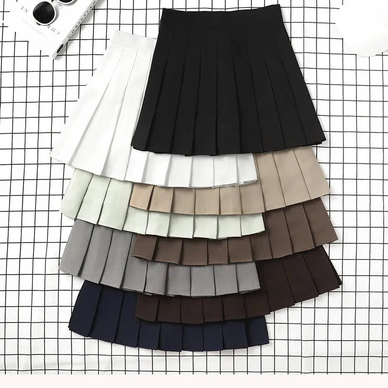 Ladies 2022 Summer Clothes-Women's High Waist-Black Mini Pleated Skirt For School Girl Uniform - StarLuxeTrend