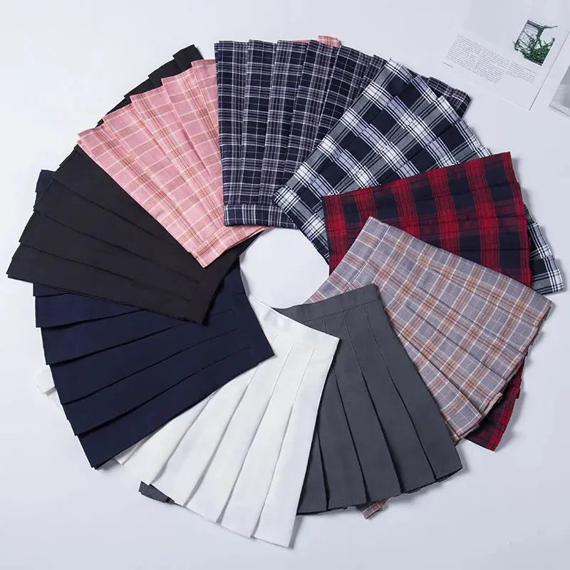 Ladies 2022 Summer Clothes-Women's High Waist-Black Mini Pleated Skirt For School Girl Uniform - StarLuxeTrend
