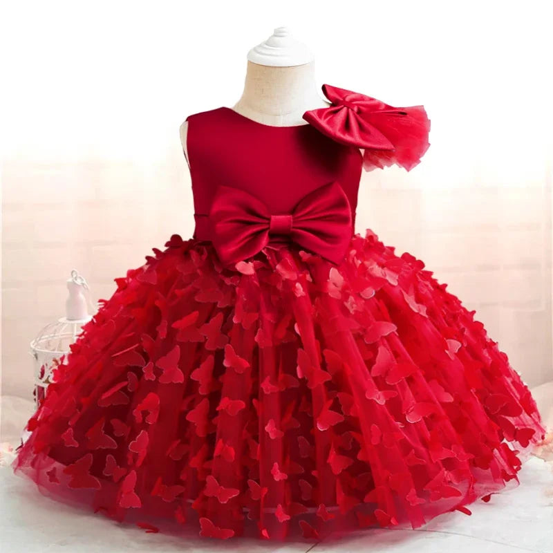 Elegant Baby Girl Tulle Lace Dress – 1st Birthday, Baptism, Wedding & Party Gown