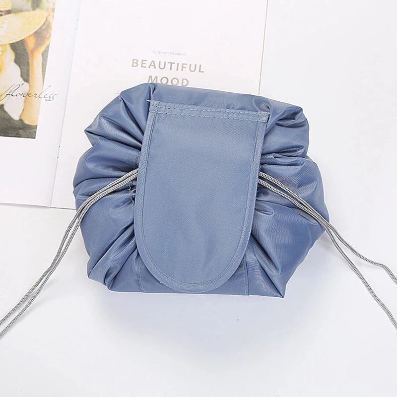 Waterproof Drawstring Makeup Bag – Portable Travel Cosmetic Organizer for Women