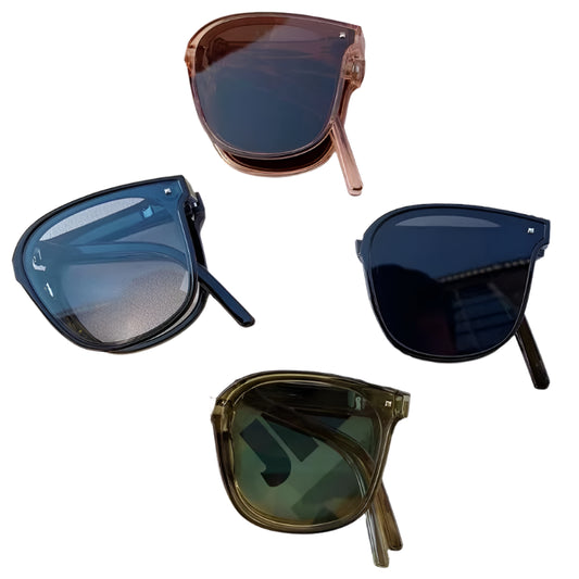 Foldable Unisex Square Sunglasses – Lightweight Portable UV Protection