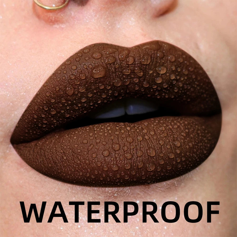 Matte Velvet Liquid Lipstick – 19 Waterproof Colors | Long-Lasting Nude, Red, Black Lip Gloss & Tint