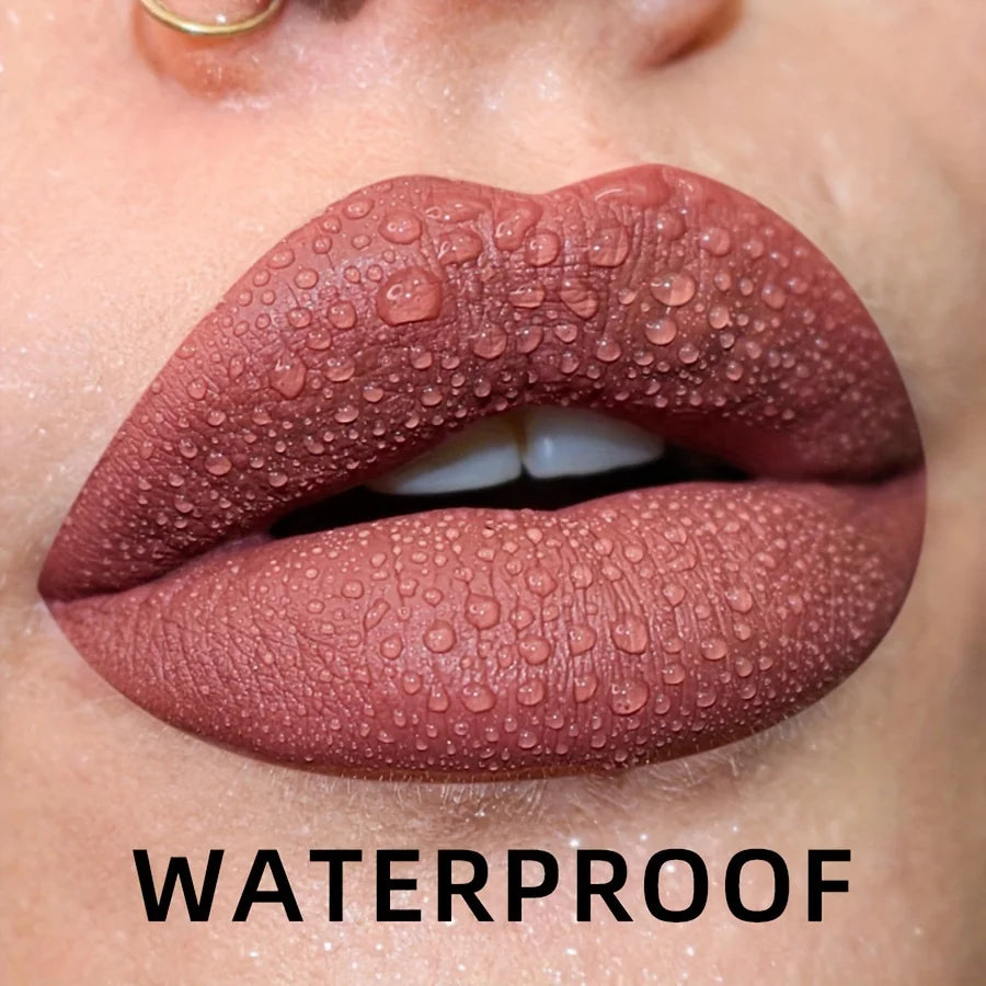 Matte Velvet Liquid Lipstick – 19 Waterproof Colors | Long-Lasting Nude, Red, Black Lip Gloss & Tint