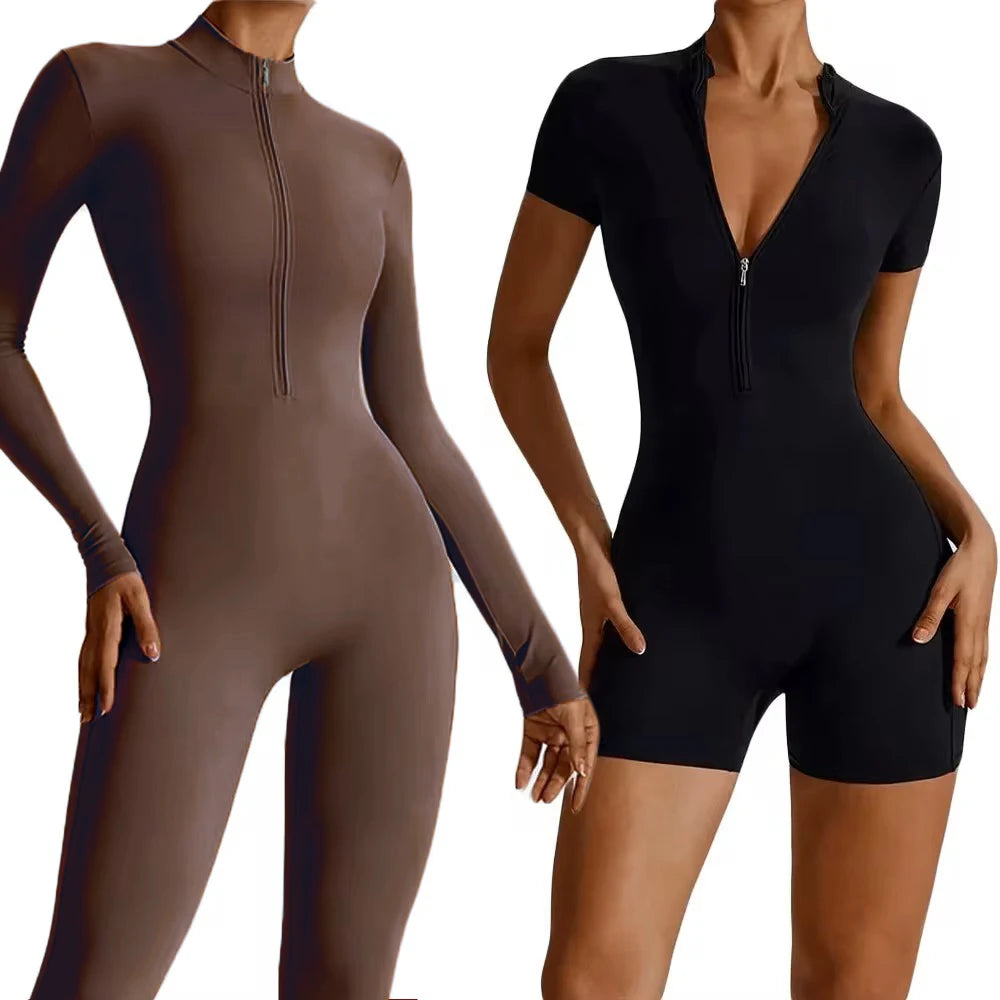 Women's Workout Zipper Jumpsuit - StarLuxeTrend