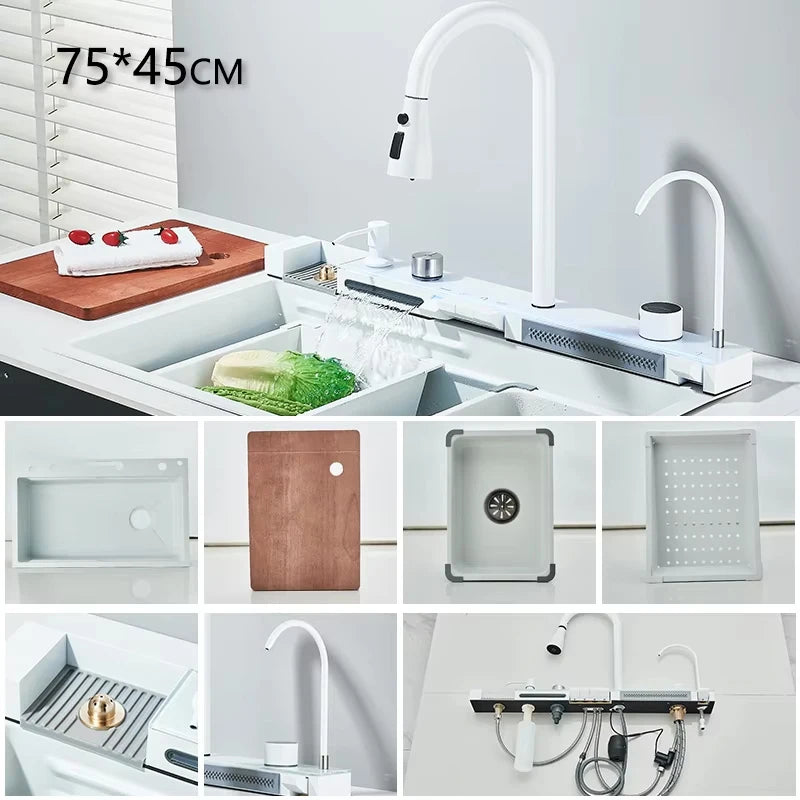 Premium Digital Stainless Steel Waterfall Kitchen Sink - StarLuxeTrend