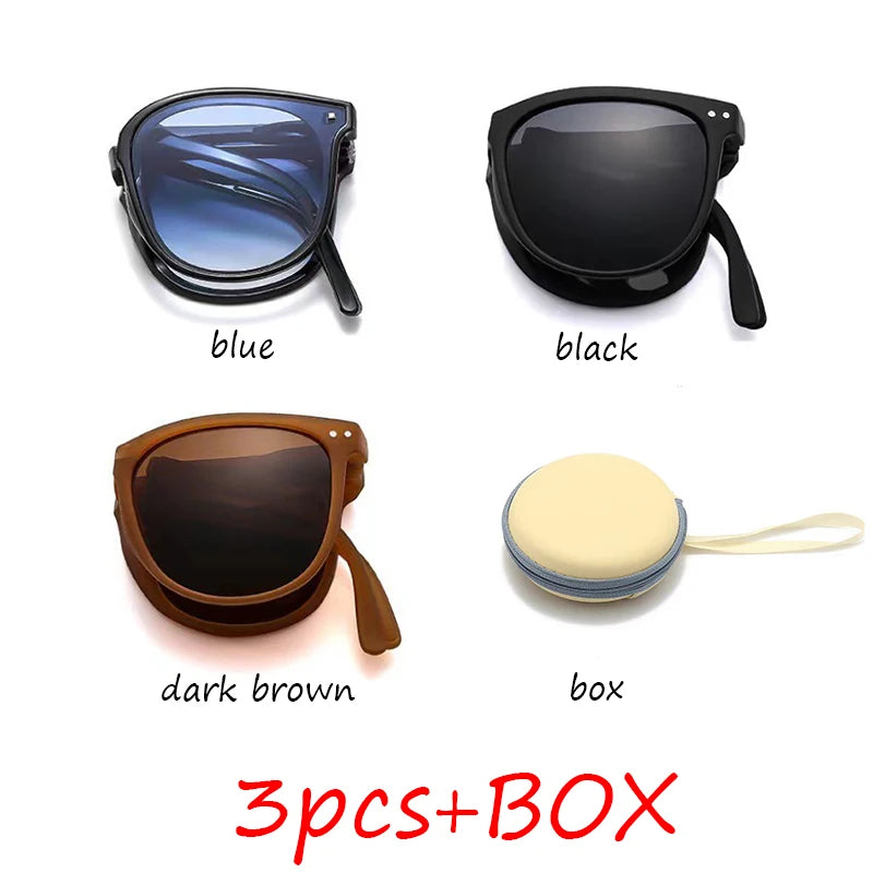 Foldable Unisex Square Sunglasses – Lightweight Portable UV Protection