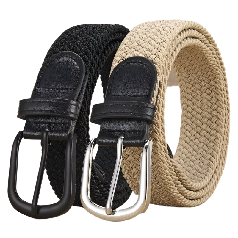 Elastic Braided Stretch Belt for Men & Women – No-Punch Woven Casual Belt for Outdoor, Sports, Climbing & Workwear