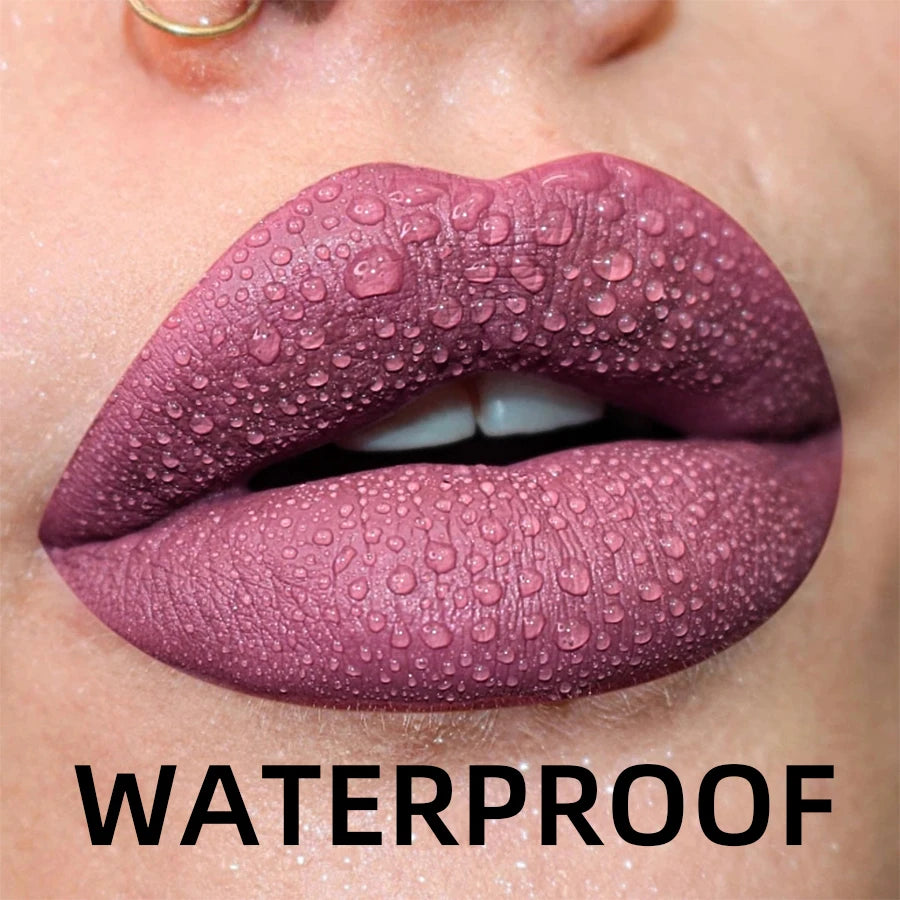 Matte Velvet Liquid Lipstick – 19 Waterproof Colors | Long-Lasting Nude, Red, Black Lip Gloss & Tint
