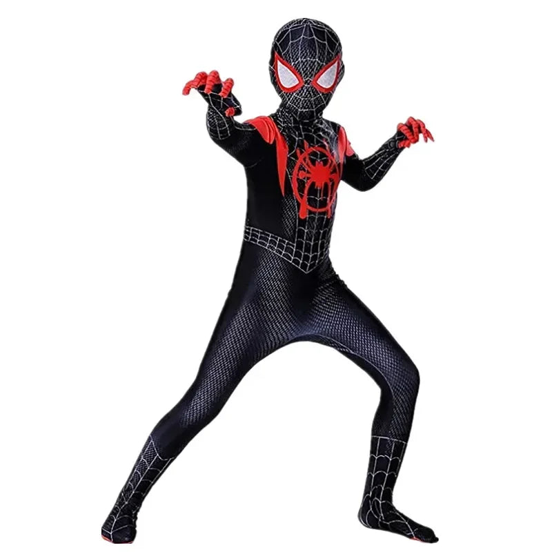 Spider-Man Official Kids Superhero Spandex Costume – 3D Full Bodysuit Outfit with Mask