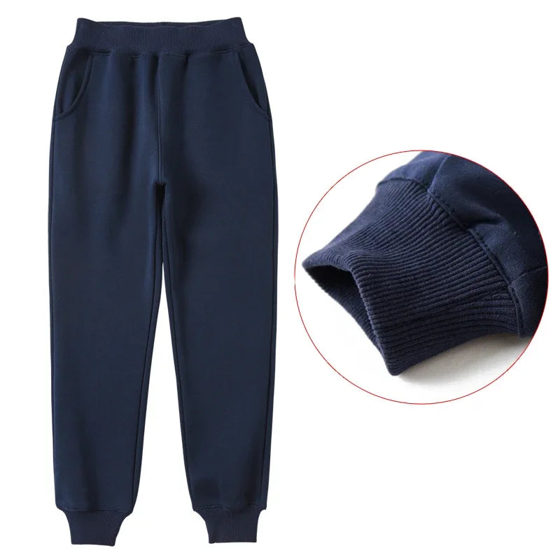 Unisex Kids' Cotton Straight-Leg Sport Pants – Comfortable Mid-Waist Joggers for Ages 7–13